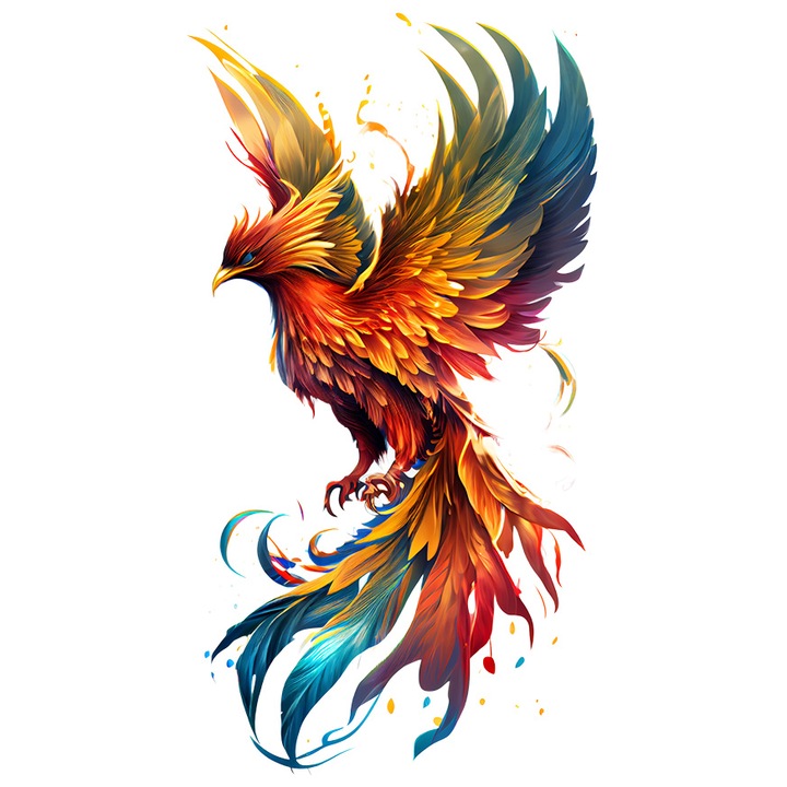 Pheonix matrica, Rebirth, Legend, Firebird, fehér szélekkel, PVC vinil 15 cm
