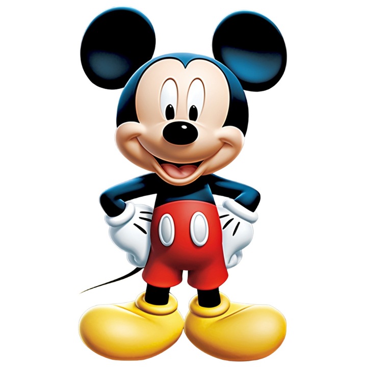 Sticker Cu Mickey Mouse, Desene Animate, Fictiune, Soricel, Animale, Disney, cu Margini Albe, PVC Vinyl 50 cm