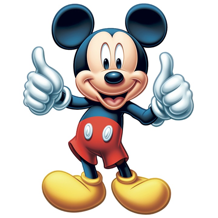 Sticker Cu Mickey Mouse care Zambeste, Incurajare, Motivatie, Copii, Disney, Desene, cu Margini Albe, PVC Vinyl 15 cm