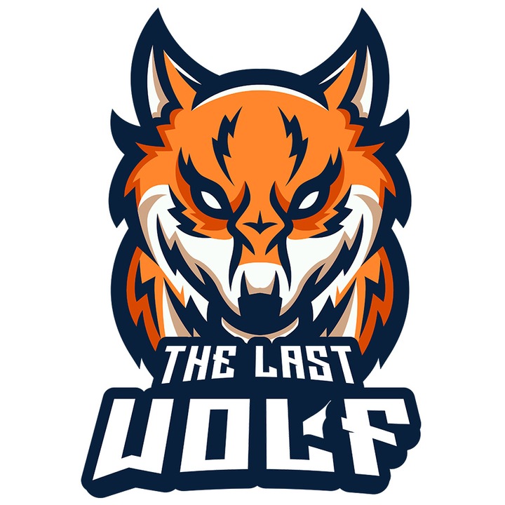 Sticker Cu Mesaj In Engleza The Last Wolf, Ultimul Lup, Animal, Emblema, Echipa, cu Margini Albe, PVC Vinyl 10 cm