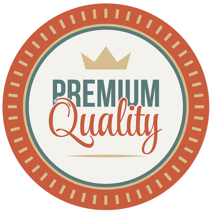 Sticker Cu Mesaj In Engleza Premium Quality, Coroana, Insigna, Cerc, cu Margini Albe, PVC Vinyl 10 cm