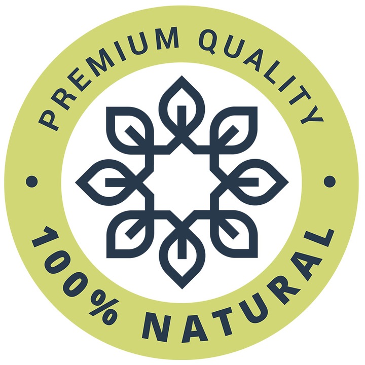 Sticker Cu Mesaj In Engleza Premium Quality, Cerc, Frunze, Abstract, Buline, cu Margini Albe, PVC Vinyl 10 cm