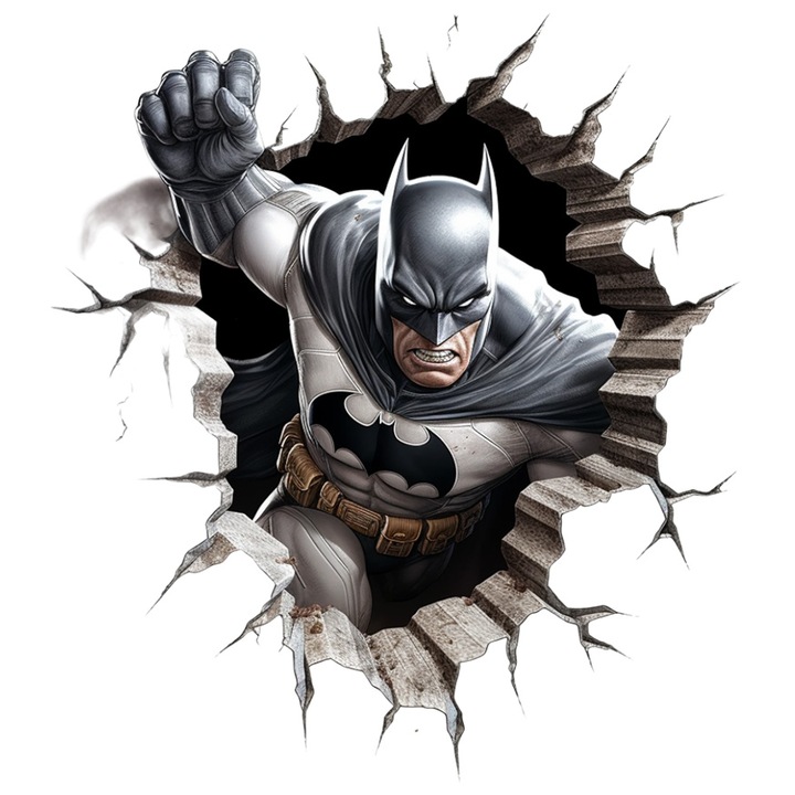Sticker Cu Batman, Marvel, Liliac, Supererou, Eroi, Copii, Magic, Fantastic, cu Margini Albe, PVC Vinyl 10 cm
