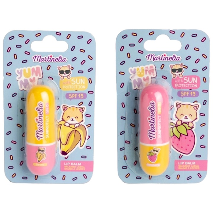 Balsam de buze, Martinelia, Yummy, 15 factor de protectie solara
