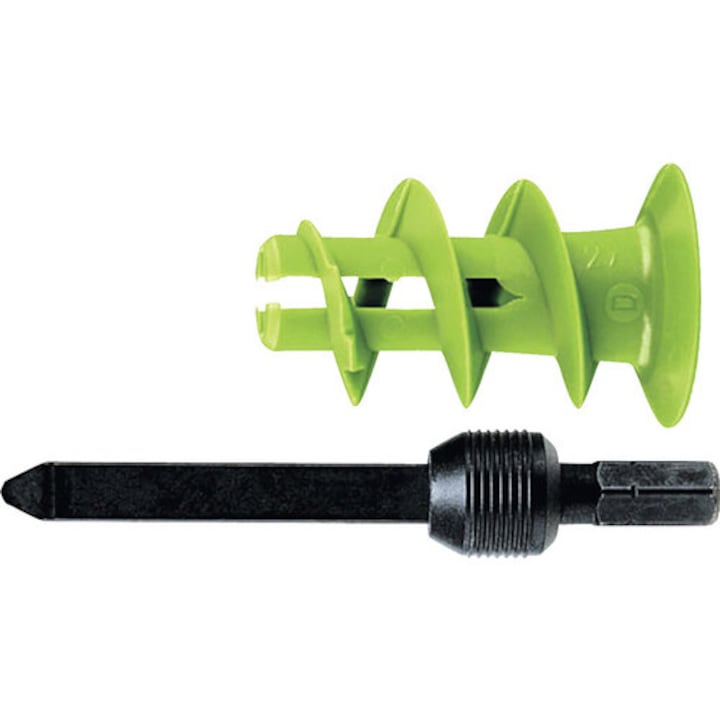 Dibluri Plastic Autoforante Fara Surub Fischer Gk Green, 90 Bucati, Pentru Gipscarton, Incl. Unealta De Montaj