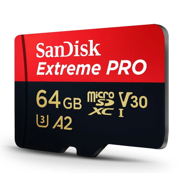 Card memorie, SanDisk, microSD, 64GB, 170/90 MB/s, A2 C10 V30 UHS-1 U3