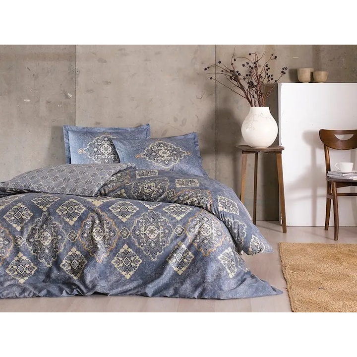 Lenjerie de pat, 2 persoane, Bumbac 100% satinat, Marilla (Mako Saten)