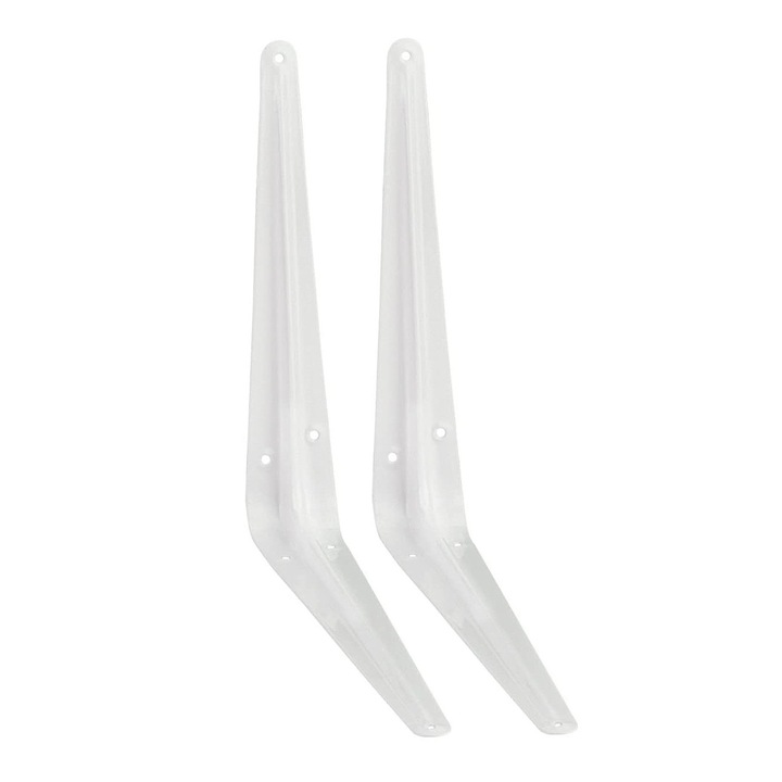 Комплект от 2 скоби за конзолни рафтове, Bigshot, изработени от желязо, 20x25 см, бели