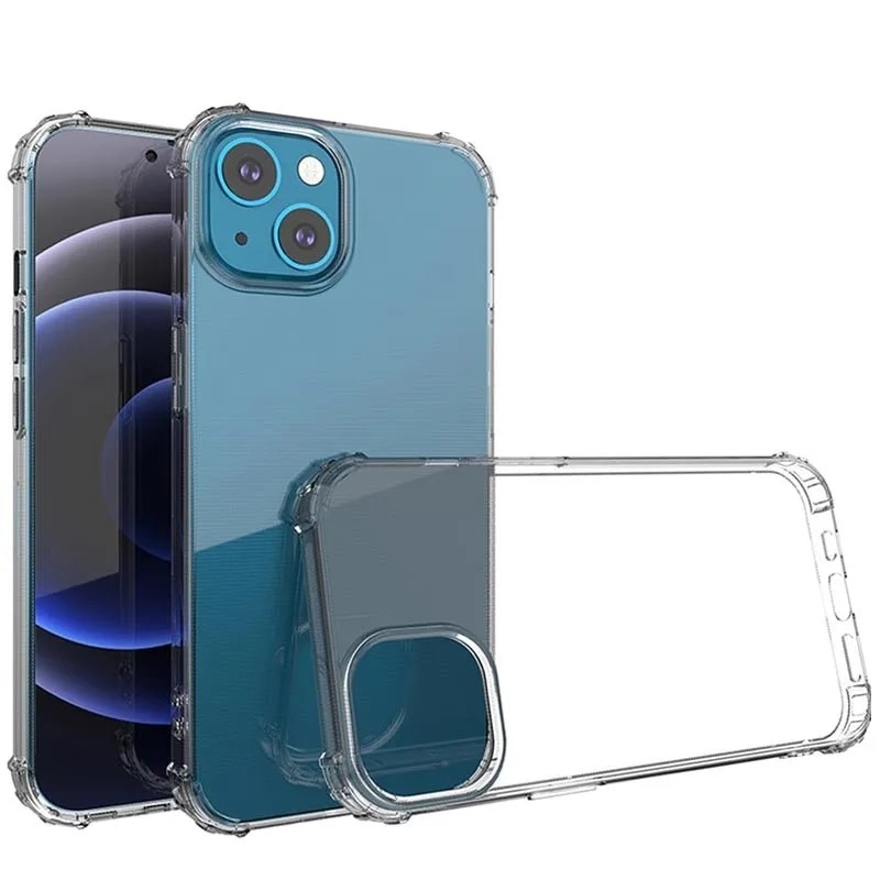 Husa protectie Mat-Tech compatibila cu iPhone 13, Protectie camera, Colturi anti-drop, Decupaje Precise, Rezistenta la impact, Margini ridicate pentru protectia ecranului, Transparenta