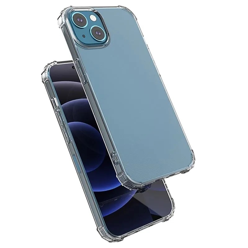 Husa protectie Mat-Tech compatibila cu iPhone 13, Protectie camera, Colturi anti-drop, Decupaje Precise, Rezistenta la impact, Margini ridicate pentru protectia ecranului, Transparenta