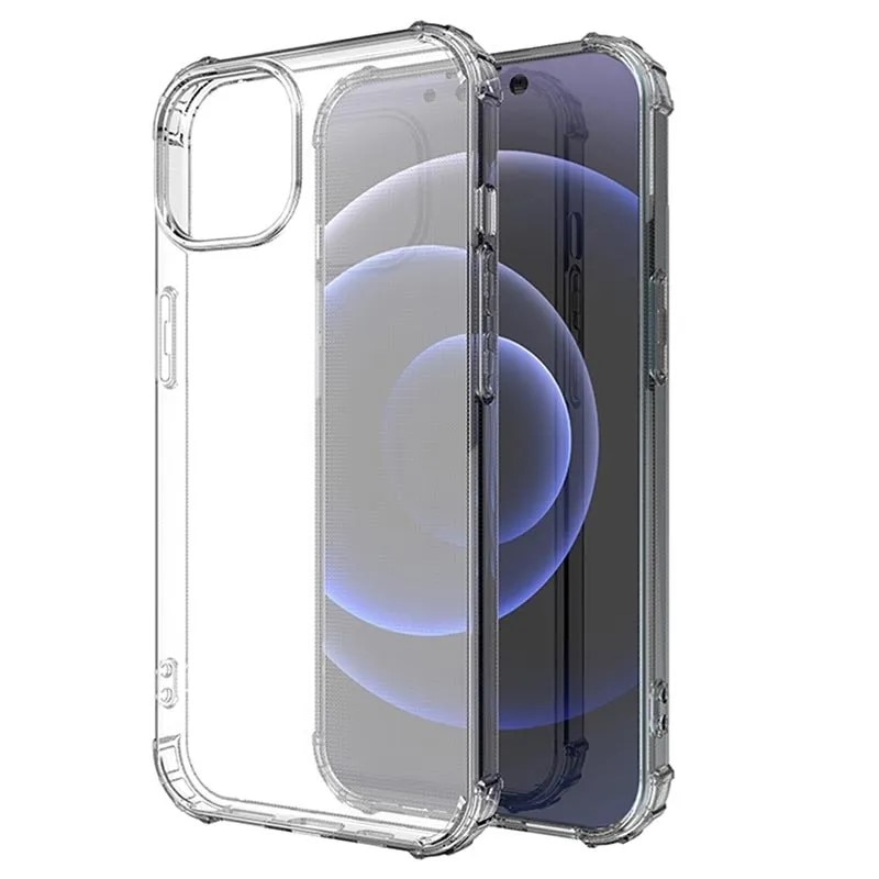 Husa protectie Mat-Tech compatibila cu iPhone 13, Protectie camera, Colturi anti-drop, Decupaje Precise, Rezistenta la impact, Margini ridicate pentru protectia ecranului, Transparenta