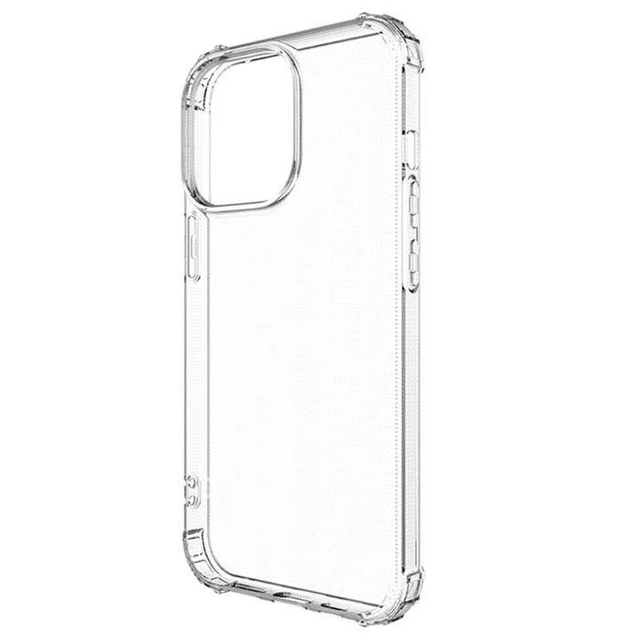 Husa protectie Mat-Tech compatibila cu iPhone 13 Pro, Protectie camera, Colturi anti-drop, Decupaje Precise, Rezistenta la impact, Margini ridicate pentru protectia ecranului, Transparenta