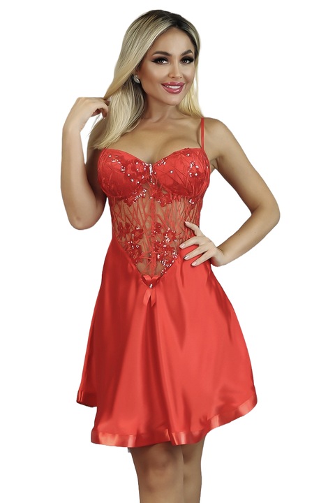 Dres dama, WildFashion, 225531, Poliester, Rosu, S-M INTL