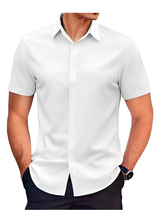 Camasa cu maneci scurte, Brillshort, Alb