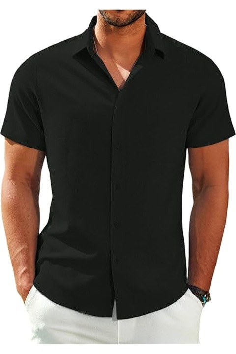 Camasa cu maneci scurte, Brillshort, Negru