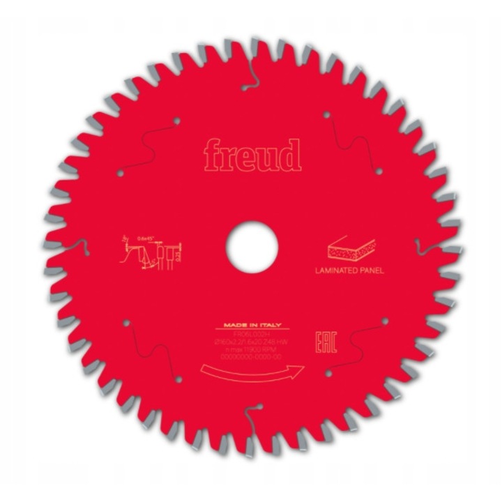 FREUD HM körfűrész laminátumhoz / MDF 160x20x48Z -5° negatív