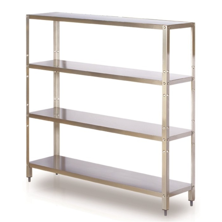 Raft inox cu 4 polite cu suprafata neteda, JustInox, 1800x500x1550 mm