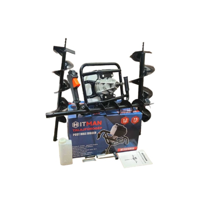 Sumker Hitman Benzinmotoros Talajfúró Gép, 3db Fúrófejjel 73ccm, 6, 5HP, HT/ED76MAX