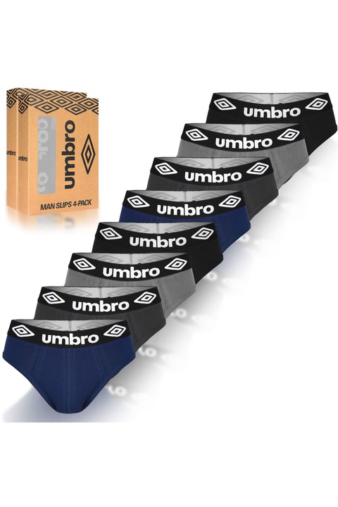 Комплект от 8 мъжки слипове, Umbro, Памук, Многоцветен, Многоцветен
