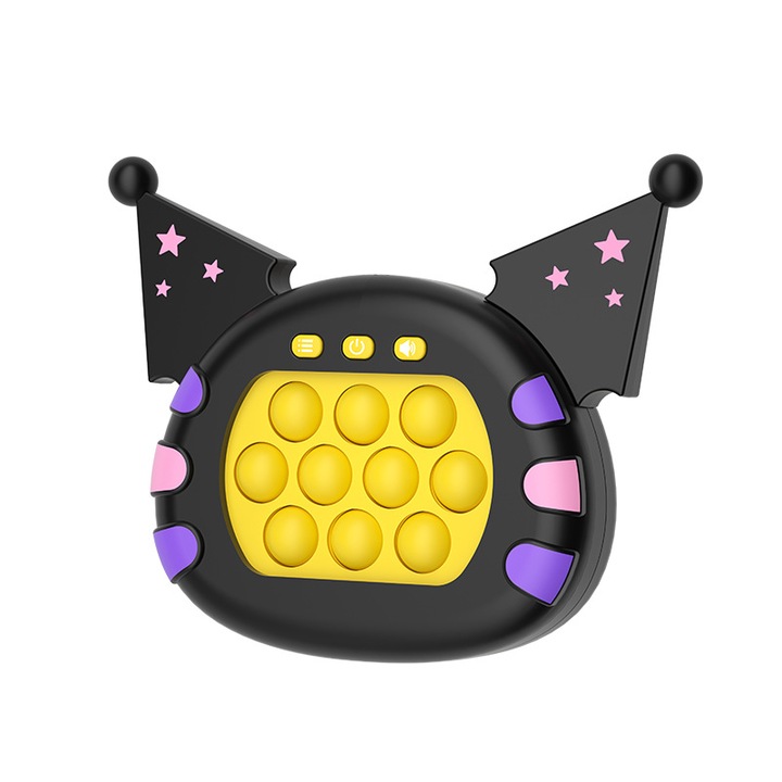 Crrkty Pop It interaktív játék, stresszoldó, hangokkal és fényekkel, fekete
