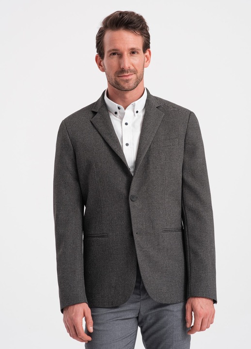 Sacou elegant OMBRE OM-BLZB-0114, Barbati, Gri grafit