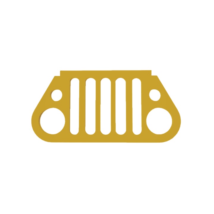 Breloc chei, "JEEP", 30X 60 mm auriu