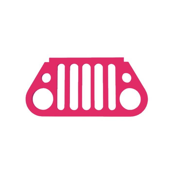 Breloc chei, "JEEP", 30X 60 mm roz zmeuriu