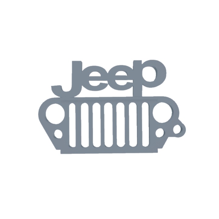 Breloc chei, "JEEP", 41X 65 mm argintiu