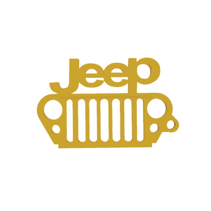 Breloc chei, "JEEP", 41X 65 mm auriu