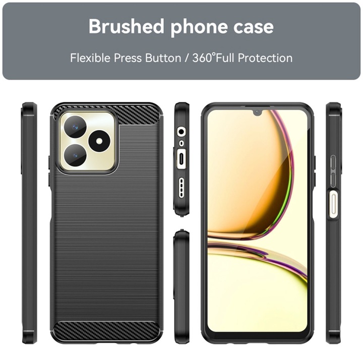 Realme Note 50 / C51 tok, Techsuit, karbon, fekete