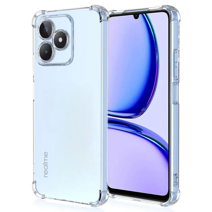 Калъф за Realme C51 / Note 50, Techsuit Shockproof Clear Silicone, Clear