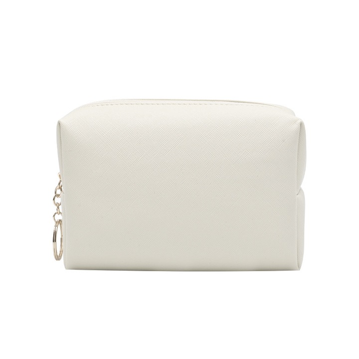 Geanta pentru cosmetice din poliester, 17 x 10 x 7 cm, alb