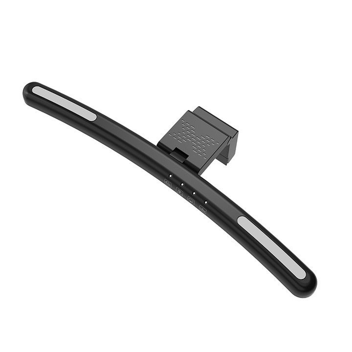 Lampa LED pentru Monitor, 40 cm, 7 Moduri RGB, 5W, Lumina Duala Fata & Spate, Luminozitate & Unghi Luminare Ajustabile, Temperatura de Culoare Reglabila 2900-6200K, Neagra