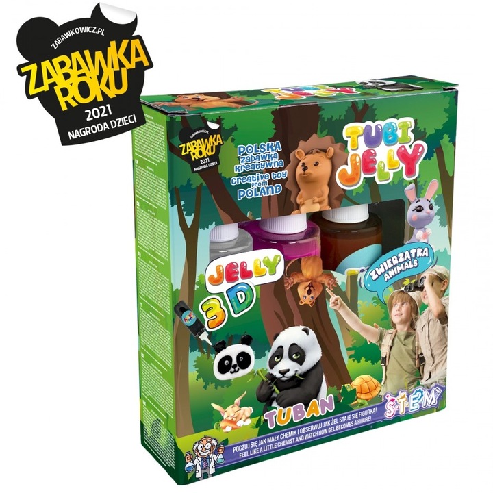 Set Tub Jeleu TUBAN, figurine 3D, 3 culori, Animale