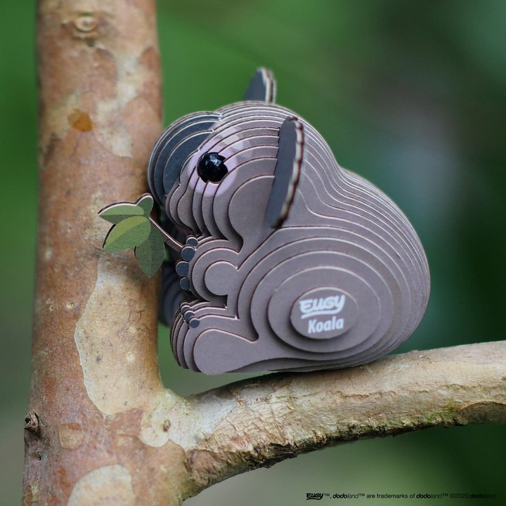 Puzzle 3D Eugy, Koala, carton reciclat, pentru copii 6+ ani