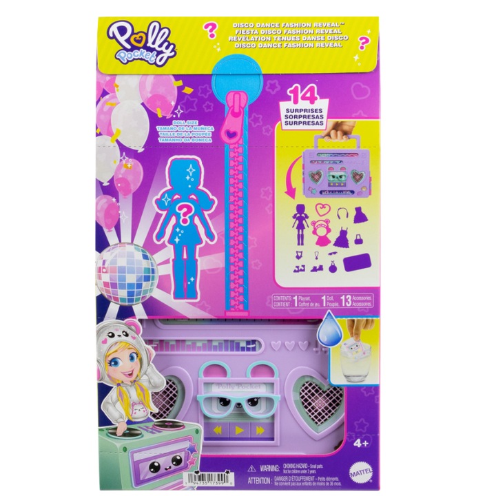 Set Jucarii interactive Mattel Polly Pocket, 16 accesorii, multicolor