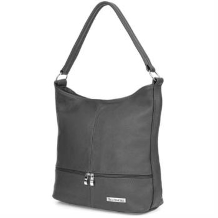 Geanta de umar Beltimore I66 din piele naturala, gri, 32x27x12cm