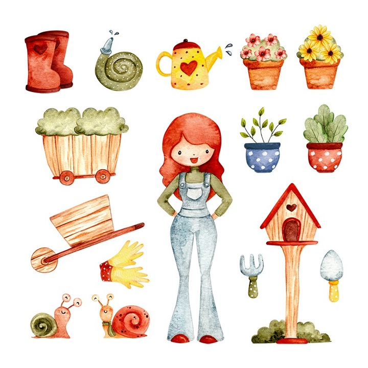 Sticker decorativ, Fata in gradina, 12476ST-1