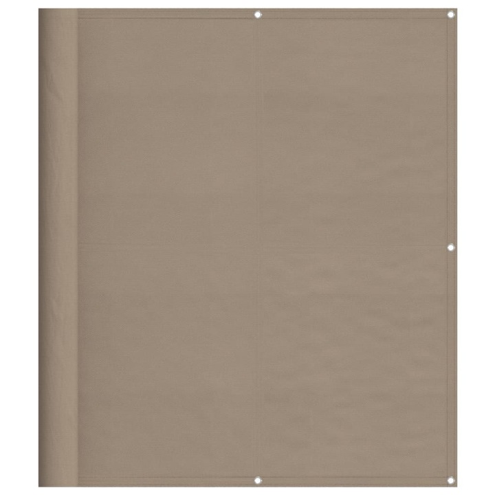 Paravan de balcon vidaXL, gri taupe, 120x1000cm, 100% poliester oxford, 2.22 kg