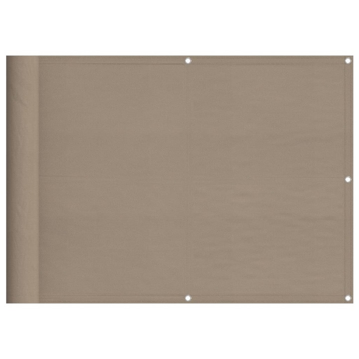 Paravan de balcon vidaXL, gri taupe, 75x1000 cm, 100% poliester oxford, 1.61 kg