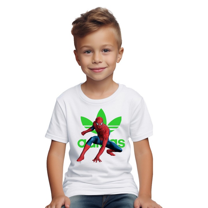 Tricou copii cu Supereroul Spider-man, Alb