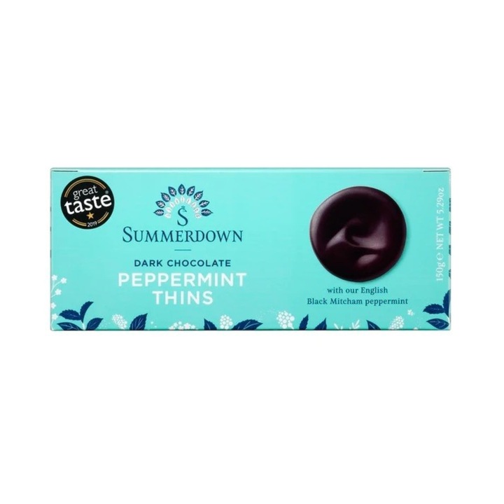 Fekete csokoládé mentával, Summerdown Thins 150g