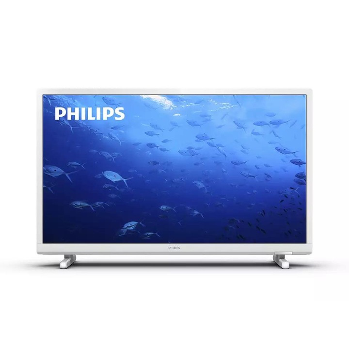 Телевизор Philips, 24PHS5537/12, 24" HD LED TV 1366x768, DVB-T/T2/T2-HD/C/S/S2, MPEG4, PAL, SECAM, HEVC, HDMI*2, VGA/DVI, Cl+, Бял