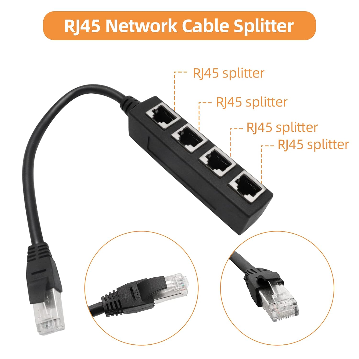 RJ45 UTP Internetkabel Splitter 1 Naar 3 Poort / Port - Socket Van Het Merk Mg