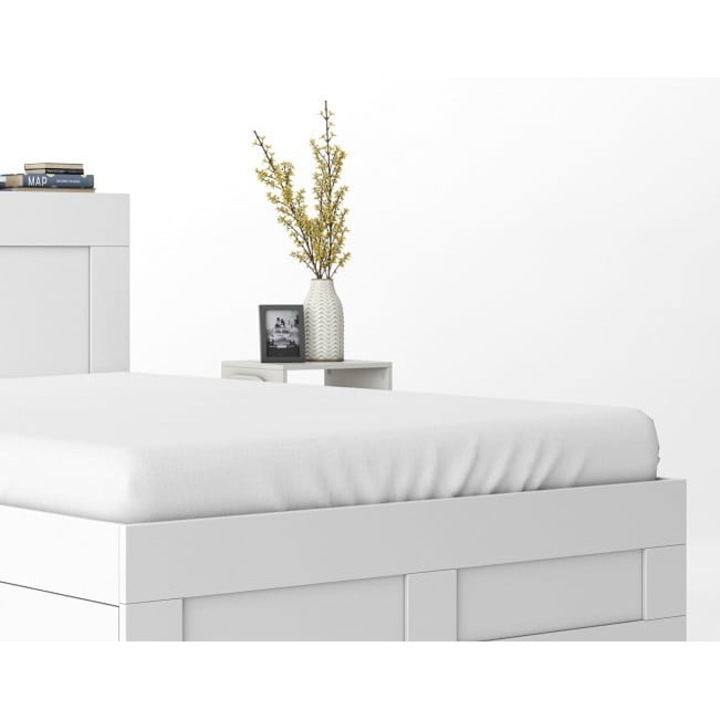 Чаршаф с ластик Detexpol Pure Collection, памучен сатен, 160x200см+25см, бял