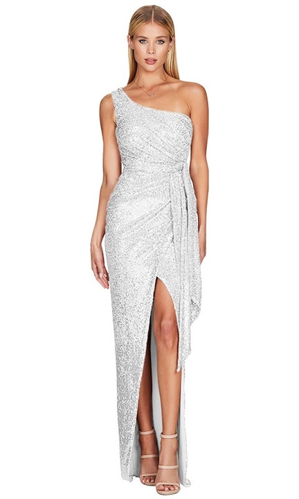 Бяла рокля с колан без ръкави, Бял