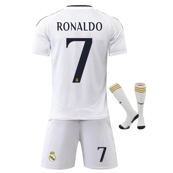 Детска спортна екипировка Real Madrid Ronaldo Футболна фланелка, Бял