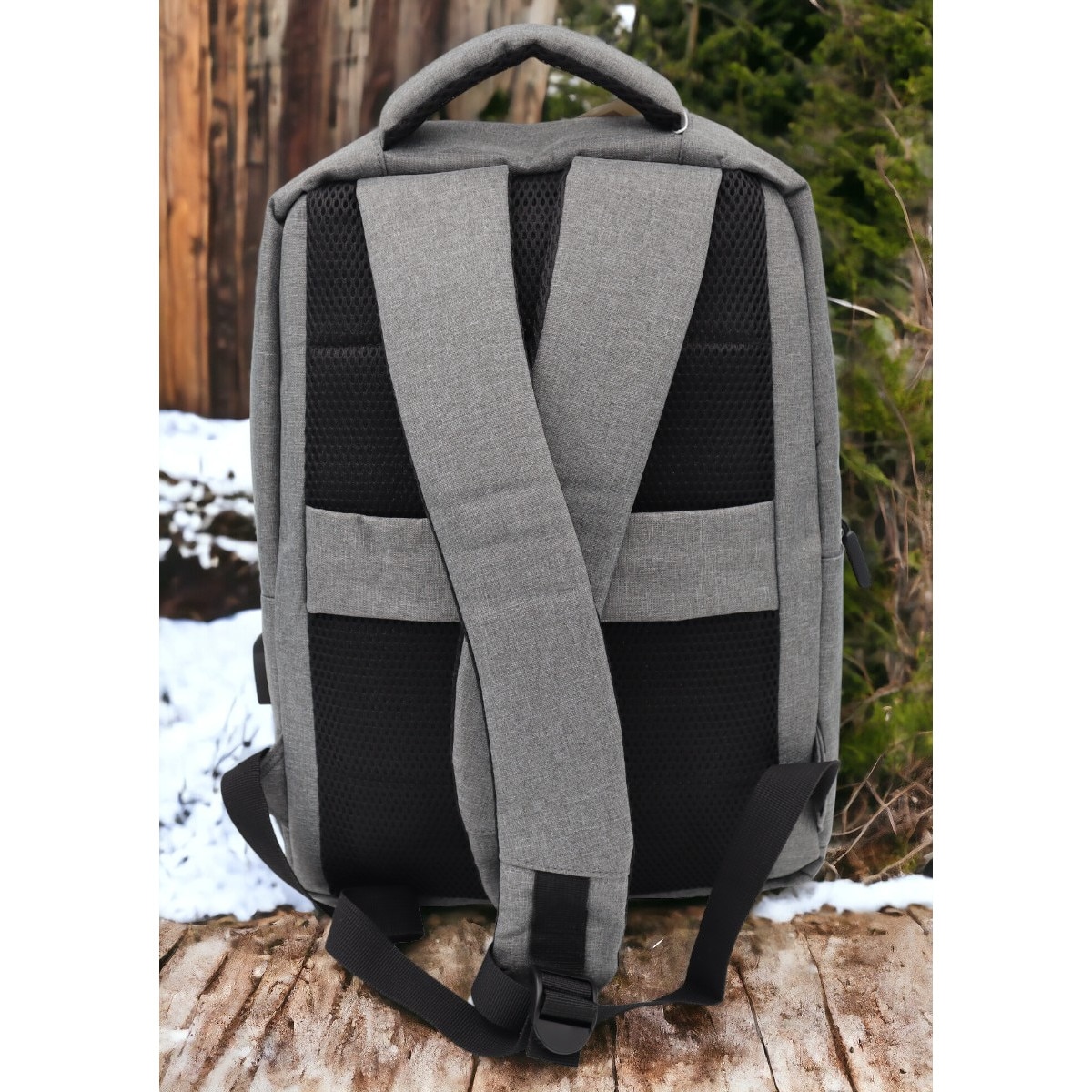 Rucsac pentru laptop cu mufa USB 1112, 43x31x15cm, gri