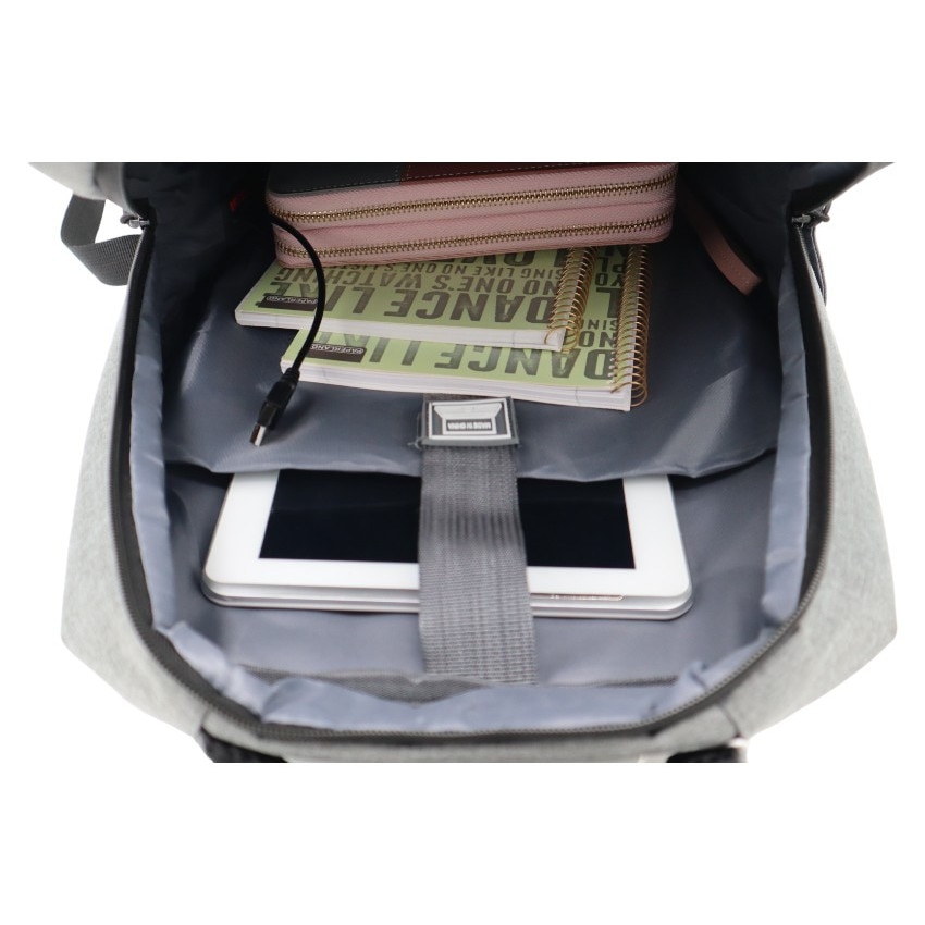 Rucsac pentru laptop cu mufa USB 1112, 43x31x15cm, gri
