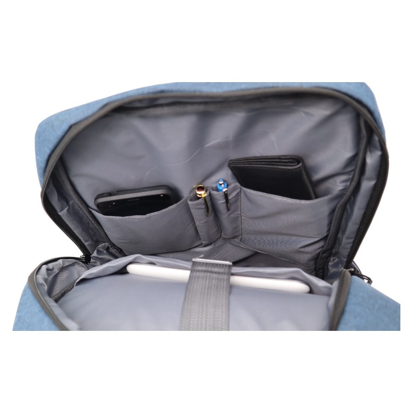Rucsac pentru laptop cu mufa USB 1112, 43x31x15cm, blue